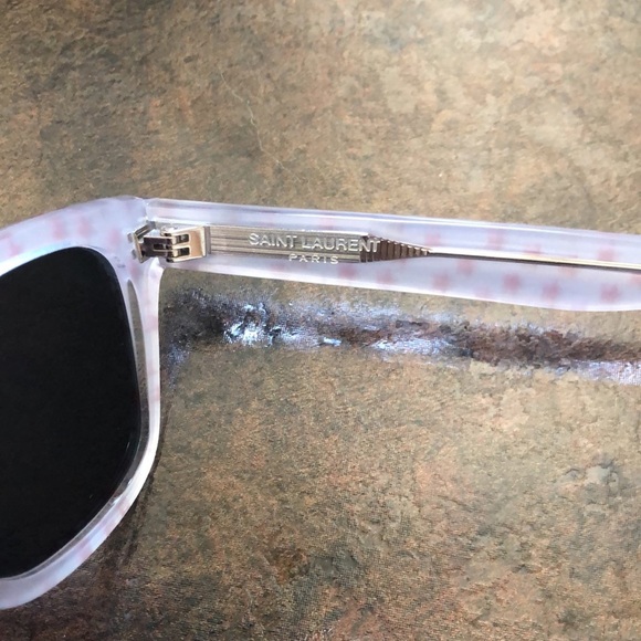 New Saint Laurent Silver red glitter star sunglasses silver glasses sun - Picture 6 of 13